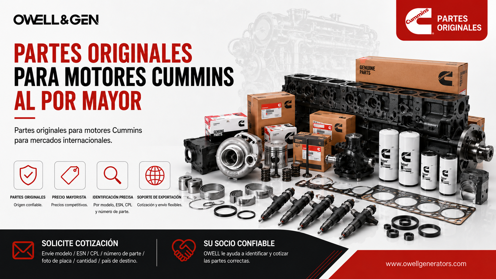 Repuestos originales para motores Cummins